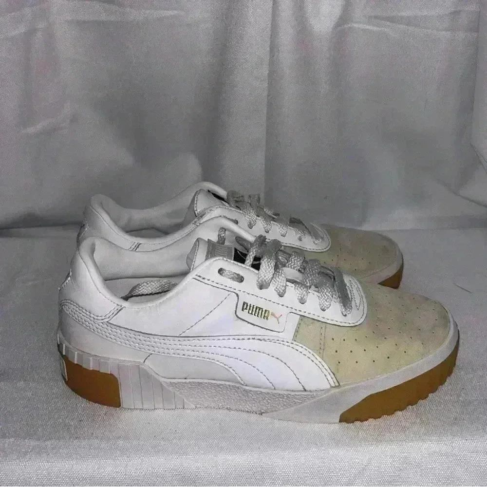 Puma Cali Exotic White And Cream Sneakers 369653-01 Women's Size 8 Great Condt. - Picture 7 of 11